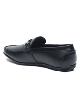 Load image into Gallery viewer, Men Black Solid Leather Formal Slip-On