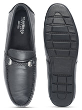 Load image into Gallery viewer, Men Black Solid Leather Formal Slip-On