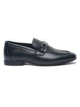 Load image into Gallery viewer, Men Black Solid Leather Formal Slip-On
