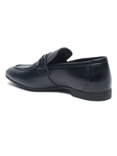 Load image into Gallery viewer, Men Black Solid Leather Formal Slip-On