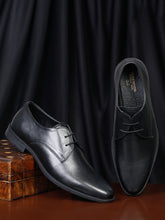 Load image into Gallery viewer, Teakwood Leather Men Solid Black Derbys