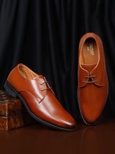 Load image into Gallery viewer, Teakwood Leather Men Solid Brown Derbys