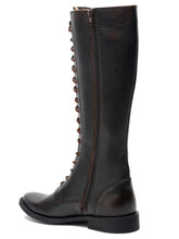 Load image into Gallery viewer, Teakwood Leather Men Textured Lace-up Brown Knee High Boots