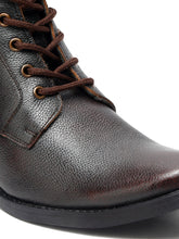 Load image into Gallery viewer, Teakwood Leather Men Textured Lace-up Brown Knee High Boots