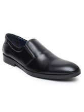 Load image into Gallery viewer, Teakwood Genuine Leather Black Slip On Shoes for Men