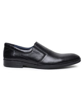 Load image into Gallery viewer, Teakwood Genuine Leather Black Slip On Shoes for Men