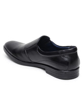 Load image into Gallery viewer, Teakwood Genuine Leather Black Slip On Shoes for Men