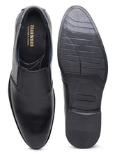 Load image into Gallery viewer, Teakwood Genuine Leather Black Slip On Shoes for Men