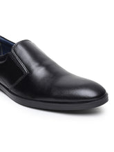 Load image into Gallery viewer, Teakwood Genuine Leather Black Slip On Shoes for Men