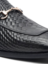 Load image into Gallery viewer, Teakwood Leather Men Black Textured Mules