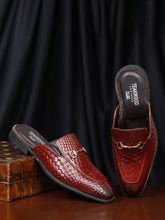 Load image into Gallery viewer, Teakwood Leather Men Wood Textured Mules