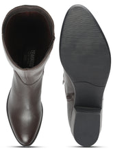 Load image into Gallery viewer, Teakwood Genuine Women Brown Knee-High Heeled Boots