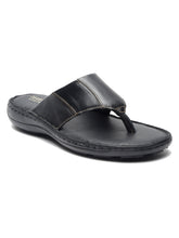 Load image into Gallery viewer, Teakwood Leather Men Leather Black Thong Flip-Flop