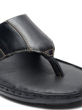 Load image into Gallery viewer, Teakwood Leather Men Leather Black Thong Flip-Flop