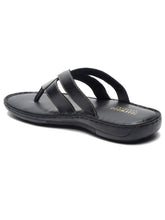 Load image into Gallery viewer, Teakwood Leather Men Black Leather Flip-Flops
