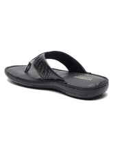Load image into Gallery viewer, Teakwood Leather Men Leather Black Thong Flip-Flop