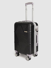Load image into Gallery viewer, Black-Toned Textured Hard-Sided Cabin Trolley Suitcase
