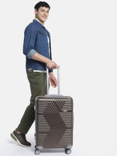 Load image into Gallery viewer, Brown-Toned Textured Hard-Sided Large Trolley Suitcase