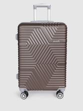 Load image into Gallery viewer, Brown-Toned Textured Hard-Sided Large Trolley Suitcase