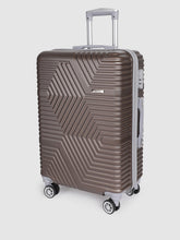 Load image into Gallery viewer, Brown-Toned Textured Hard-Sided Large Trolley Suitcase