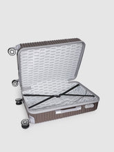 Load image into Gallery viewer, Brown-Toned Textured Hard-Sided Large Trolley Suitcase