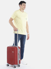 Load image into Gallery viewer, Maroon-Toned Textured Hard-Sided Cabin Trolley Suitcase