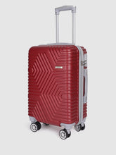 Load image into Gallery viewer, Maroon-Toned Textured Hard-Sided Cabin Trolley Suitcase