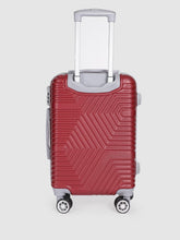 Load image into Gallery viewer, Maroon-Toned Textured Hard-Sided Cabin Trolley Suitcase