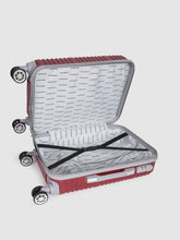 Load image into Gallery viewer, Maroon-Toned Textured Hard-Sided Cabin Trolley Suitcase