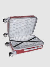 Load image into Gallery viewer, Maroon-Toned Textured Hard-Sided Medium Trolley Suitcase