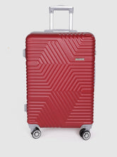 Load image into Gallery viewer, Maroon-Toned Textured Hard-Sided Medium Trolley Suitcase
