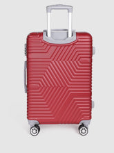 Load image into Gallery viewer, Maroon-Toned Textured Hard-Sided Medium Trolley Suitcase
