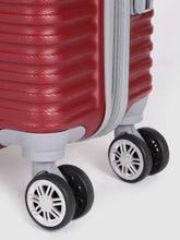 Load image into Gallery viewer, Maroon-Toned Textured Hard-Sided Medium Trolley Suitcase