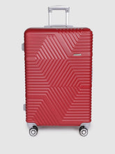 Load image into Gallery viewer, Maroon-Toned Textured Hard-Sided Large Trolley Suitcase