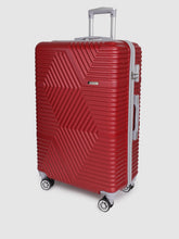 Load image into Gallery viewer, Maroon-Toned Textured Hard-Sided Large Trolley Suitcase