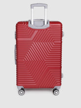 Load image into Gallery viewer, Maroon-Toned Textured Hard-Sided Large Trolley Suitcase