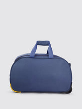 Load image into Gallery viewer, Navy Blue & Yellow Brand Logo Print Medium Duffel Trolley Bag