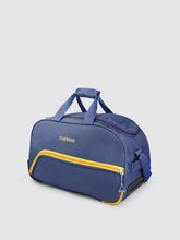 Load image into Gallery viewer, Navy Blue & Yellow Brand Logo Print Medium Duffel Trolley Bag
