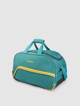 Load image into Gallery viewer, Navy Blue & Yellow Brand Logo Print Medium Duffel Trolley Bag