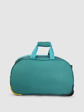 Load image into Gallery viewer, Navy Blue & Yellow Brand Logo Print Medium Duffel Trolley Bag