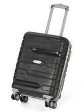 Load image into Gallery viewer, Teakwood Leather Black Patterned Hard-Sided Trolley Bag