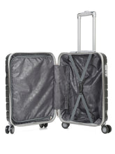 Load image into Gallery viewer, Teakwood Leather Black Patterned Hard-Sided Trolley Bag