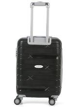 Load image into Gallery viewer, Teakwood Leather Black Patterned Hard-Sided Trolley Bag