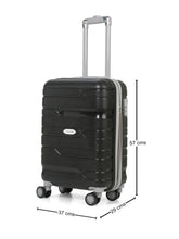 Load image into Gallery viewer, Teakwood Leather Black Patterned Hard-Sided Trolley Bag
