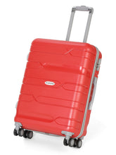 Load image into Gallery viewer, Teakwood Leather Red Patterned Hard-Sided Trolley Bag