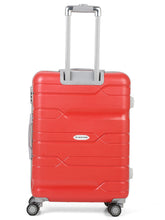 Load image into Gallery viewer, Teakwood Leather Red Patterned Hard-Sided Trolley Bag
