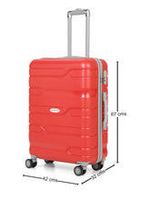 Load image into Gallery viewer, Teakwood Leather Red Patterned Hard-Sided Trolley Bag