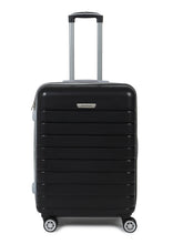 Load image into Gallery viewer, Unisex Black Textured Hard Sided Medium Size Check-In Trolley Bag