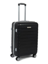 Load image into Gallery viewer, Unisex Black Textured Hard Sided Medium Size Check-In Trolley Bag