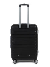 Load image into Gallery viewer, Unisex Black Textured Hard Sided Medium Size Check-In Trolley Bag